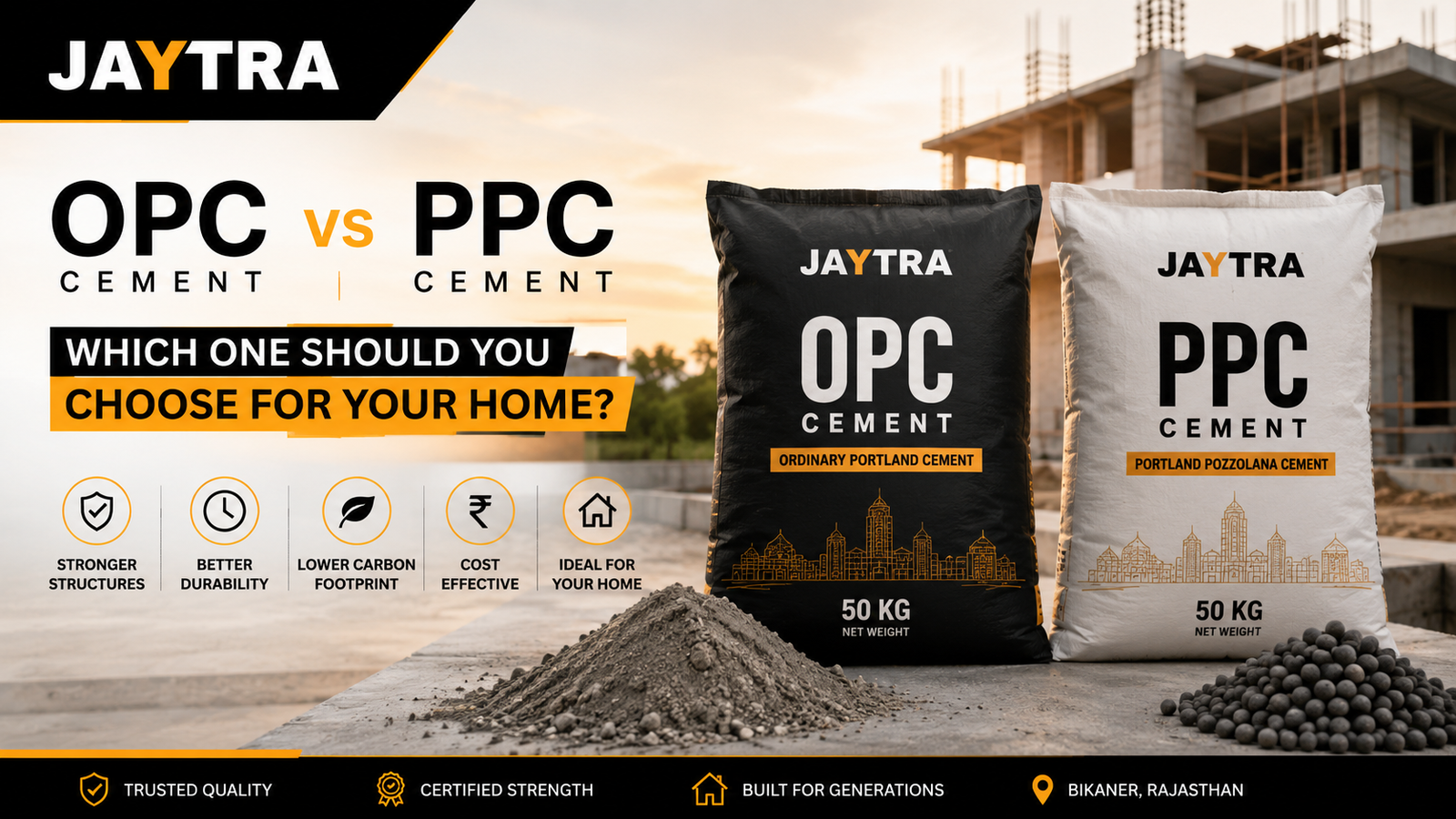 OPC vs PPC Cement: Which is Better for Home Construction?