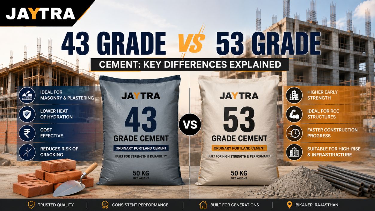 Difference Between 43 Grade and 53 Grade Cement