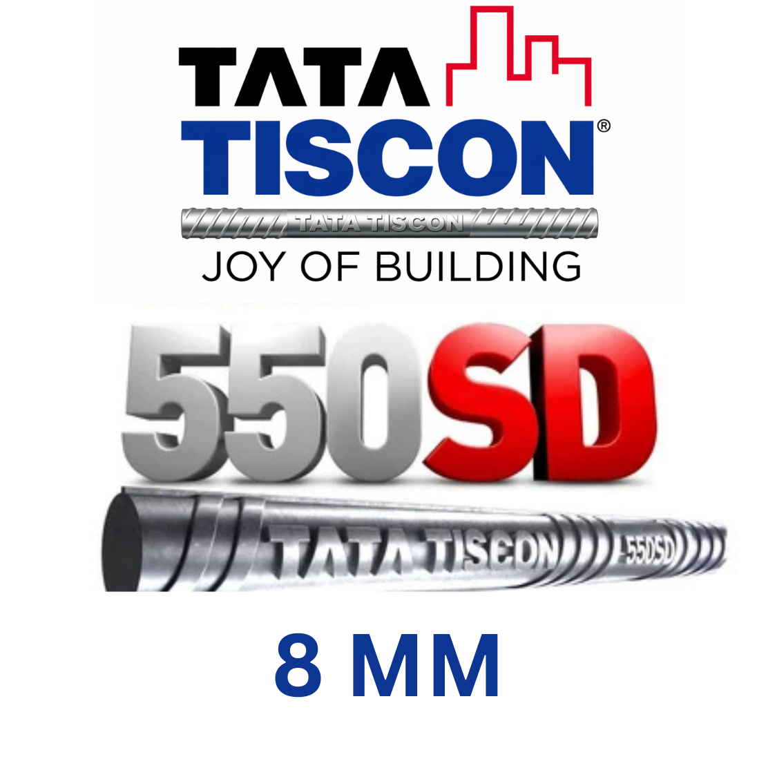 Tata Tiscon 550SD TMT Rebar - 8MM